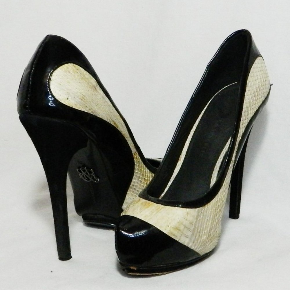Rock & Republic Patent & Moc Retile Heels 38.5
